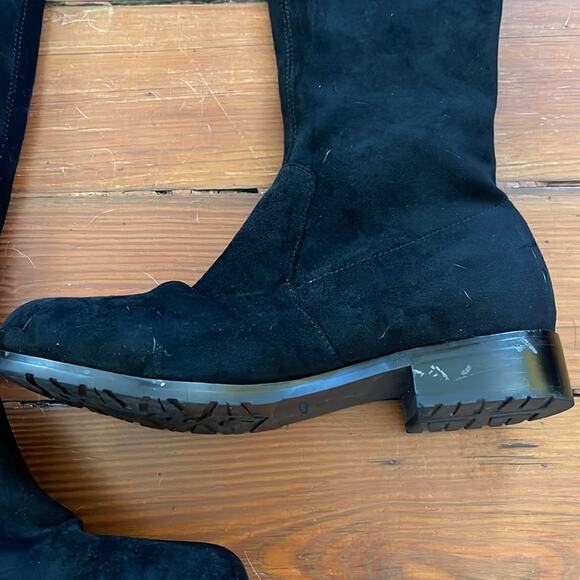 Stuart Weitzman Lowland suede stretch over the knee OTK black boots sz 39 - Picture 6 of 8